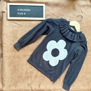 Girlhood Sweater - Black with Flower
